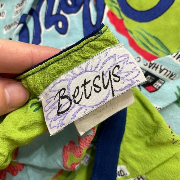 Vintage BETSYS Semi Sheer Skirt Florida Beaches Map Made in California Small - Picture 2 of 10